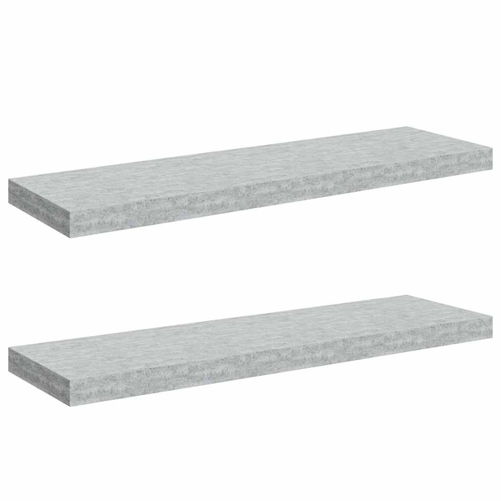 vidaXL Floating Wall Shelves 2 pcs Concrete Grey 80x23.5x3.8 cm MDF