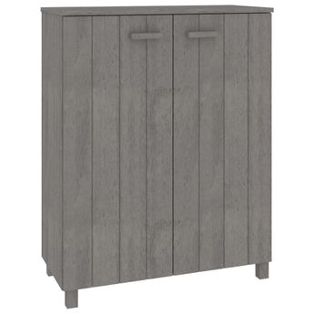 vidaXL Shoe Cabinet HAMAR Light Gray 33.5"x15.7"x42.5" Solid Wood Pine