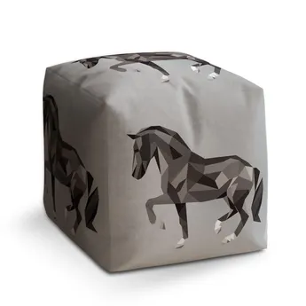 Sablio Taburet Cube Kůň - 60x60x60 cm