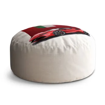 Sablio Taburet Circle Ferrari Italská vlajka na červeném bloku: 38x48 cm