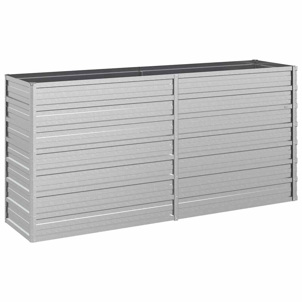 vidaXL Garden Raised Bed 63"x15.7"x30.3" Galvanized Steel Silver
