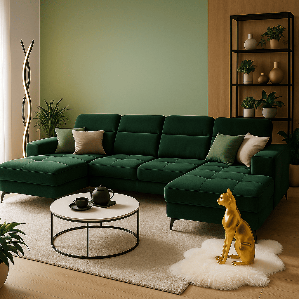 Modern green living room