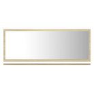vidaXL Bathroom Mirror White and Sonoma Oak 35.4"x4.1"x14.6" Engineered Wood