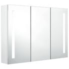 vidaXL LED Bathroom Mirror Cabinet 35"x5.5"x24.4" Shining White