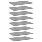 vidaXL Bookshelf Boards 8 pcs Concrete Grey 60x40x1.5 cm Engineered Wood