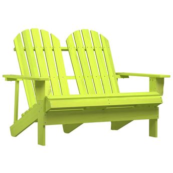 vidaXL 2-Seater Patio Adirondack Chair Solid Wood Fir Green