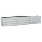 vidaXL Garden Raised Bed 94.5"x15.7"x17.7" Galvanized Steel Silver