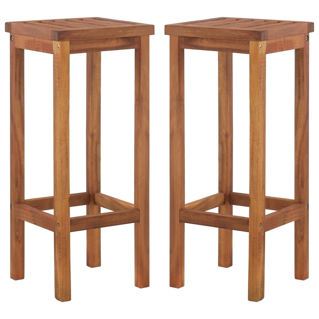 vidaXL Bar Chairs 2 pcs Solid Acacia Wood