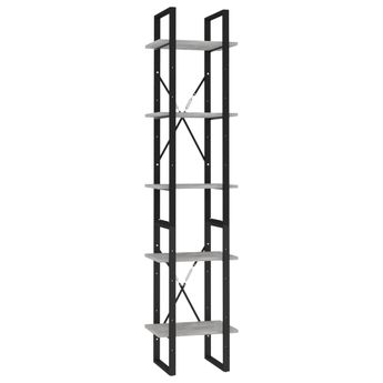 vidaXL 5-Tier Book Cabinet Concrete Gray 15.7"x11.8"x68.9" Engineered Wood
