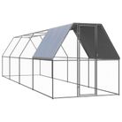 vidaXL Outdoor Chicken Cage 6.6'x26.2'x6.6' Galvanized Steel