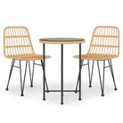 vidaXL 3 Piece Garden Dining Set Poly Rattan