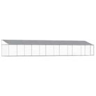 vidaXL Dog Cage with Roof and Door Gray 39.4'x6.6'x6.6' Galvanized Steel