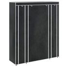 vidaXL Fabric Wardrobe with Compartments and Rods 17.7"x59"x69" Black