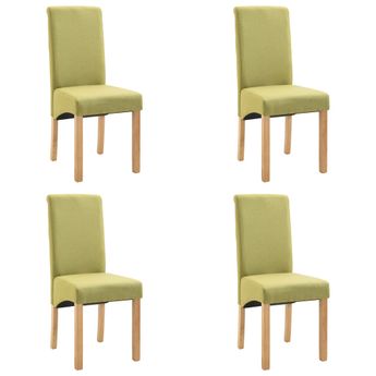 vidaXL Dining Chairs 4 pcs Green Fabric
