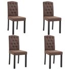 vidaXL Dining Chairs 4 pcs Brown Fabric