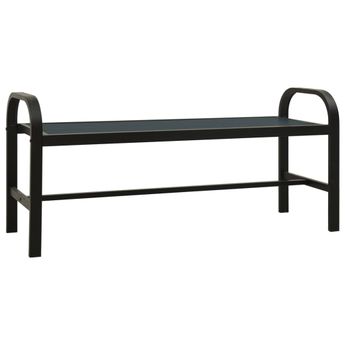vidaXL Patio Bench 49" Steel and WPC Black