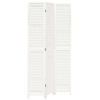 vidaXL Room Divider 3 Panels White Solid Wood Paulownia