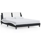 vidaXL Bed Frame without Mattress "Zadar" Black and White 59.8"x79.9" Faux Leather