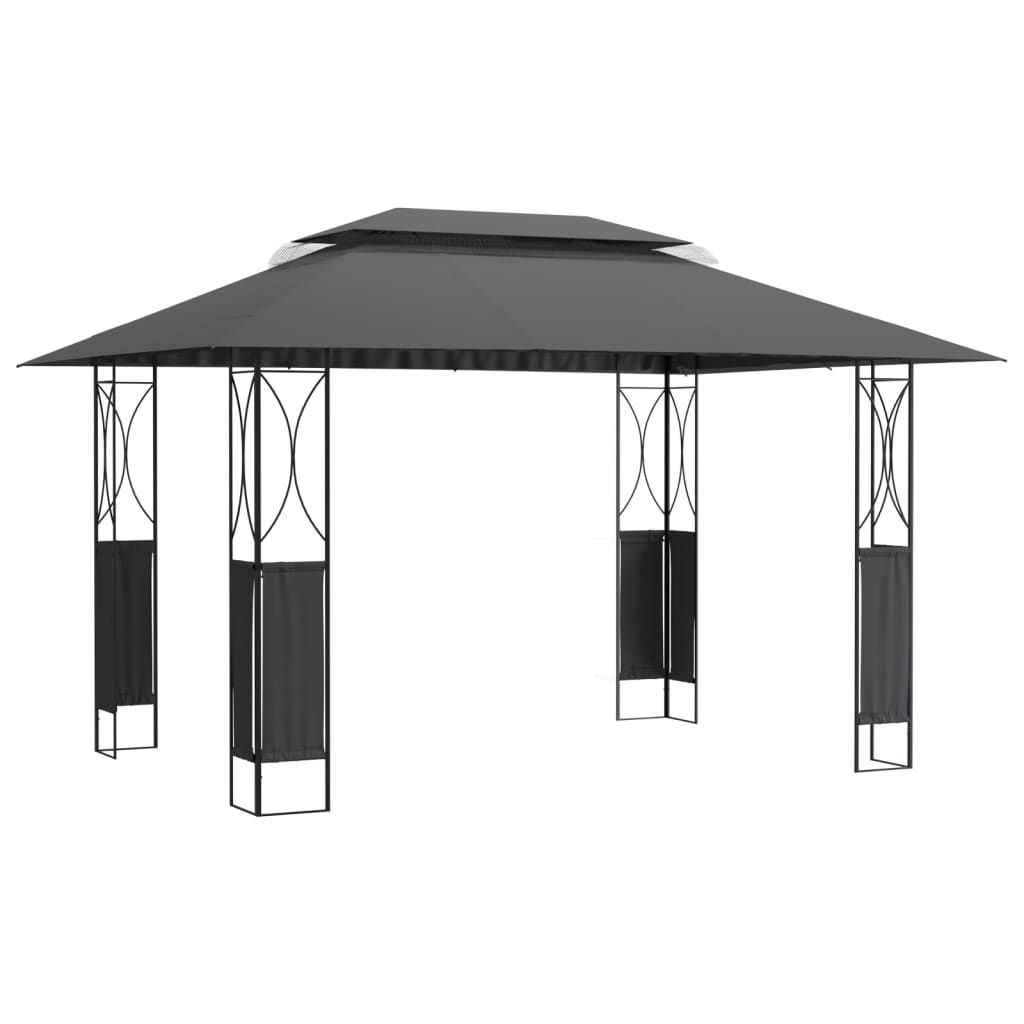 vidaXL Gazebo with Roof Anthracite 157.5"x118.1"x106.3" Steel