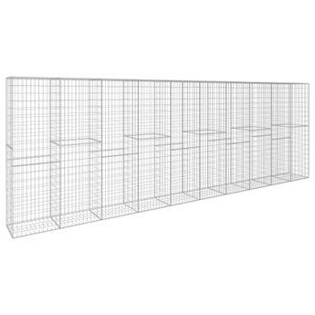 vidaXL Gabion Wall with Cover Galvanized Steel 236.2"x19.7"x78.7"