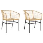 vidaXL Garden Chairs 2 pcs Brown Poly Rattan