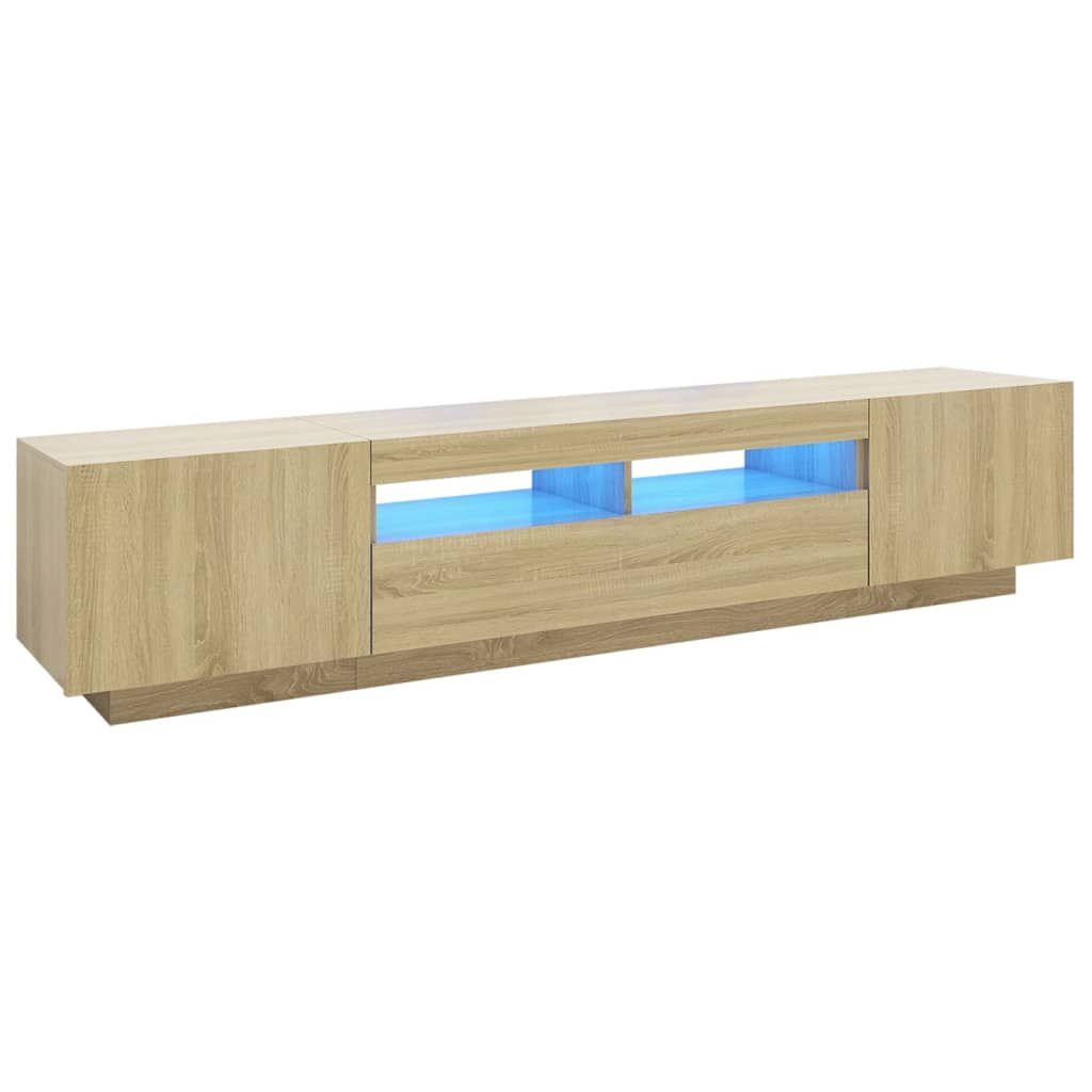 vidaXL TV Cabinet with LED Lights Sonoma Oak 78.7x13.8x15.7" (804457+804439)