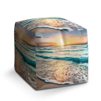 Sablio Taburet Cube Vlny - 60x60x60 cm