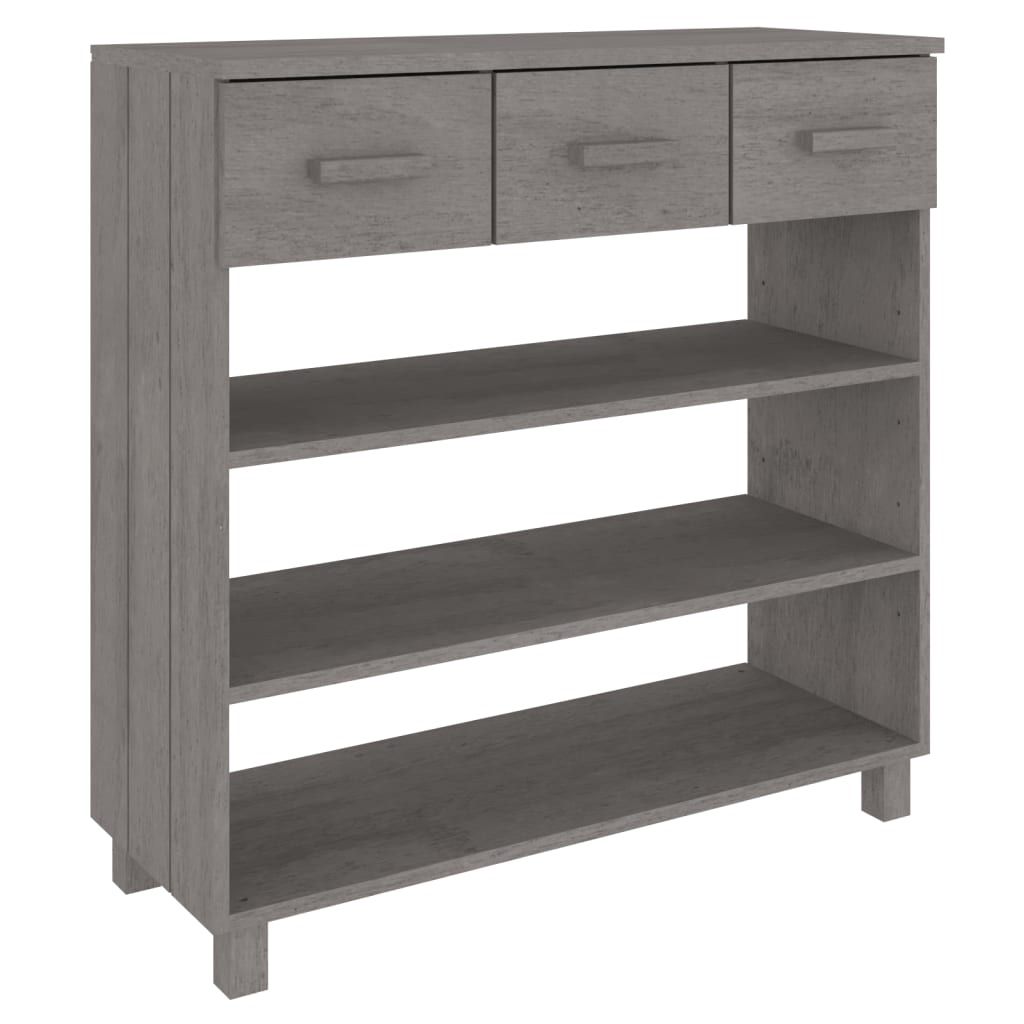 vidaXL Console Table HAMAR Light Gray 35.4"x13.8"x35.4" Solid Wood Pine