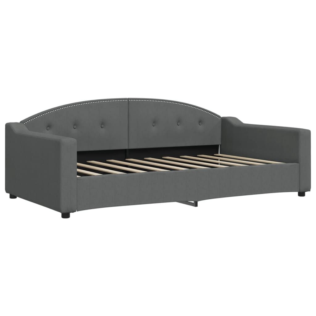 vidaXL Day Bed without Mattress Dark Grey 100x190 cm Fabric
