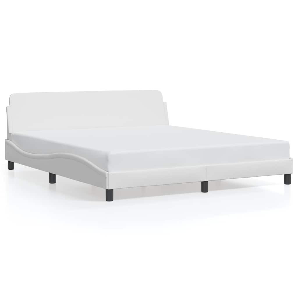 vidaXL Bed Frame "Dover" White 183x213 cm Faux Leather