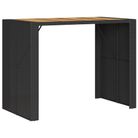 vidaXL Patio Bar Table with Acacia Wood Top Black 57.1"x31.5"x43.3" Poly Rattan