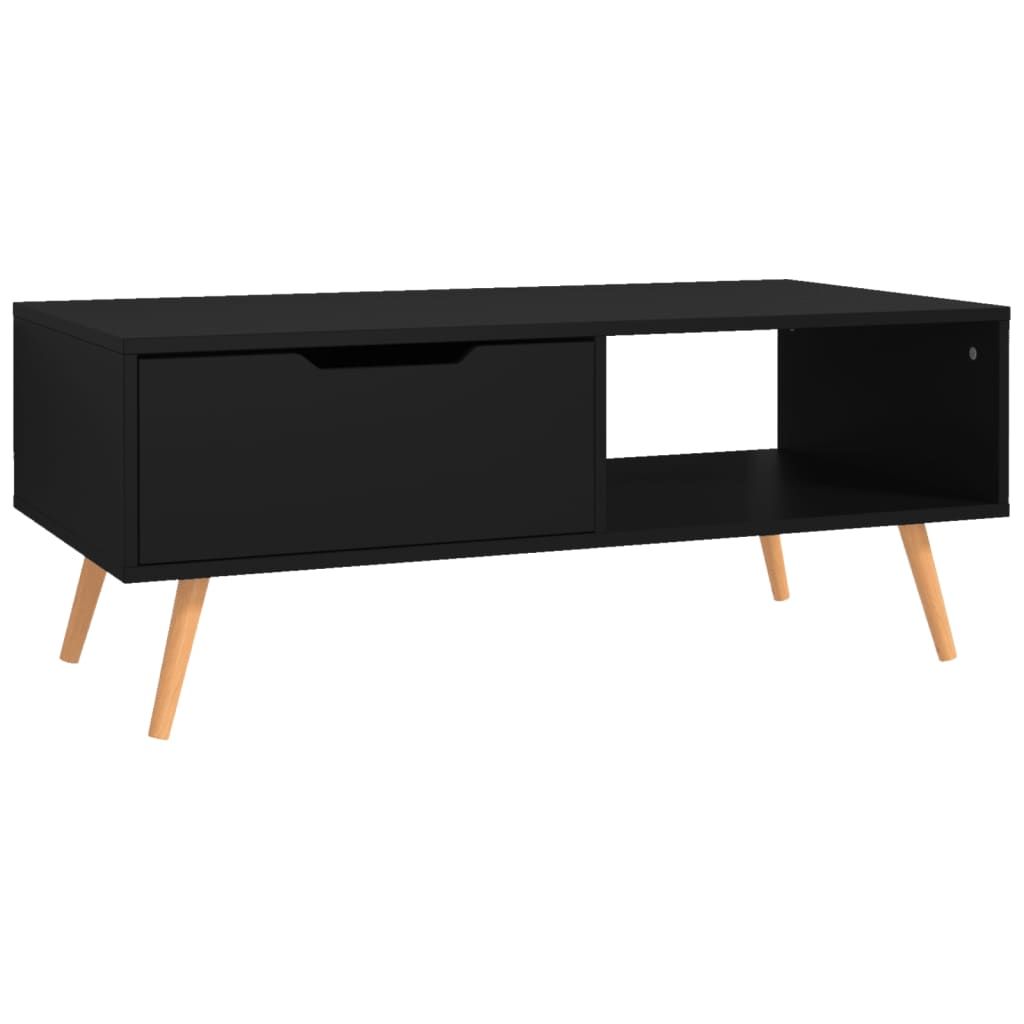 vidaXL Coffee Table Black 39.4"x19.5"x16.9" Engineered Wood