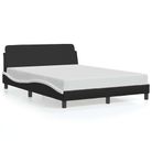 vidaXL Bed Frame "Dover" Black and White 53.9"x74.8" Faux Leather