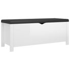 vidaXL Storage Box with Cushion High Gloss White 41.3"x15.7"x17.7" Engineered Wood