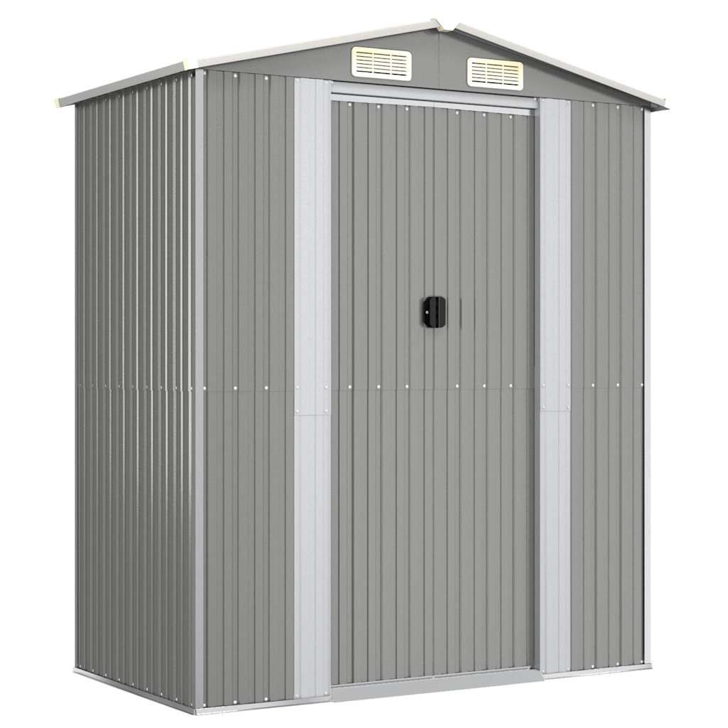 vidaXL Garden Shed Light Grey 192x108x223 cm Galvanised Steel