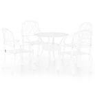 vidaXL 5 Piece Bistro Set Cast Aluminum White