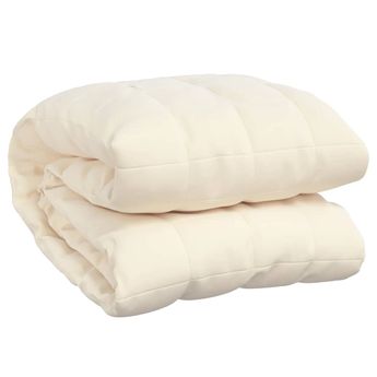 vidaXL Weighted Blanket Light Cream 54.3"x78.7" 13.2 lb Fabric