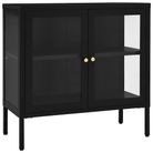 vidaXL Sideboard Black 27.6"x13.8"x27.6" Steel and Glass