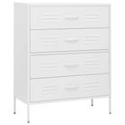 vidaXL Chest of Drawers White 80x35x101.5 cm Steel