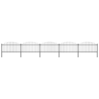 vidaXL Garden Fence with Spear Top Steel 892.5x150 cm Black