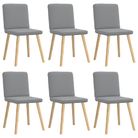 vidaXL Dining Chairs 6 pcs Light Gray Fabric