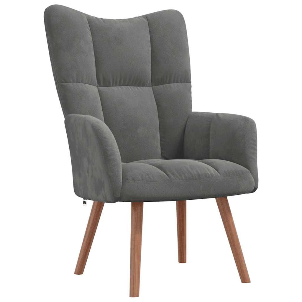 vidaXL Relaxing Chair Dark Grey Velvet