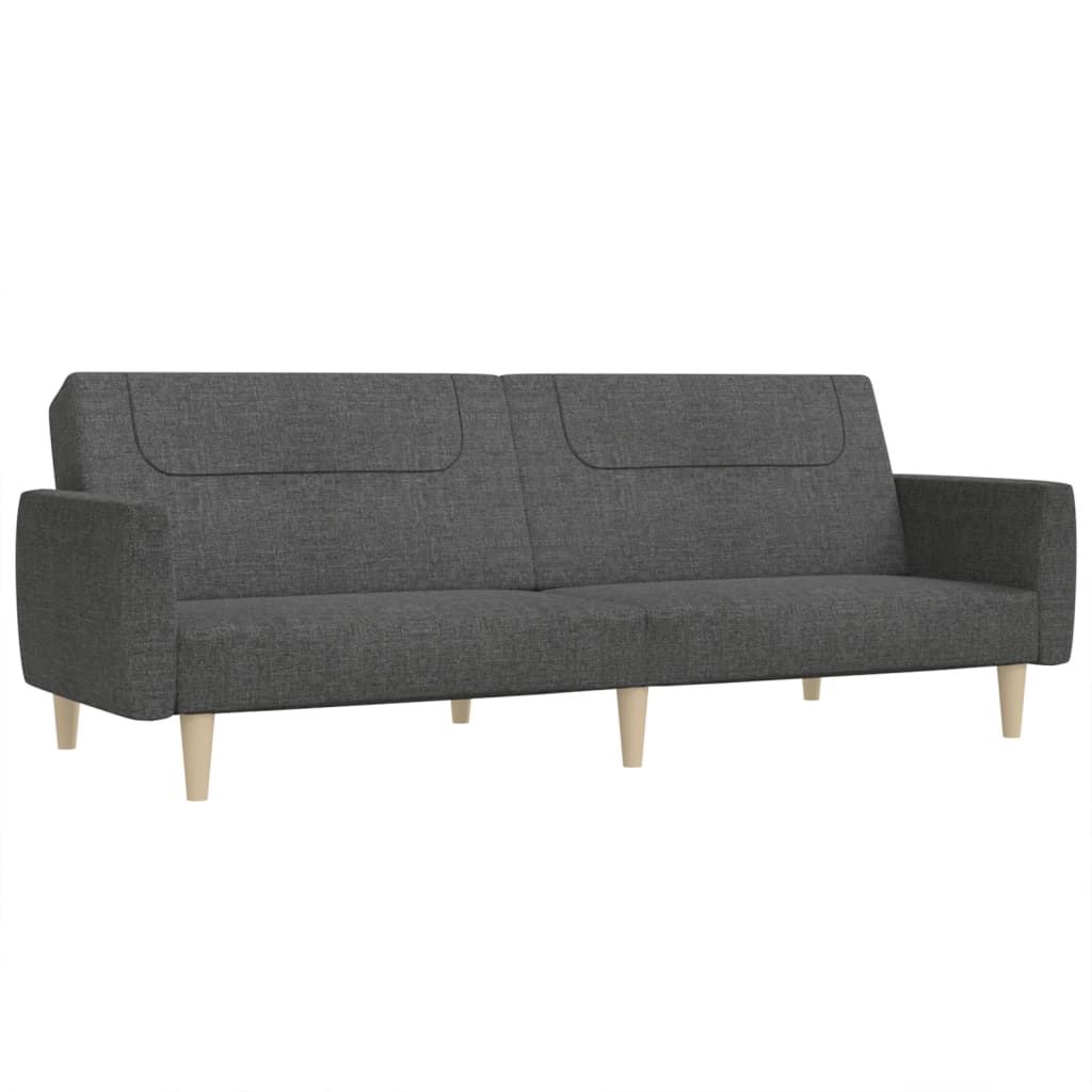 vidaXL 2-Seater Sofa Bed Dark Gray Fabric