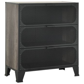vidaXL Storage Cabinet Grey 72x36x82 cm Metal and MDF