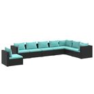 vidaXL 8 Piece Garden Lounge Set with Cushions Poly Rattan Black