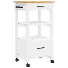 vidaXL Kitchen Trolley MONZA 18.9"x15.7"x34.8" Solid Wood Pine
