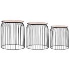 vidaXL Coffee Tables 3 pcs Black