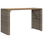 vidaXL Patio Bar Table with Acacia Wood Top Gray 72.8"x31.5"x43.3" Poly Rattan