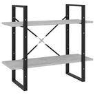 vidaXL 2-Tier Book Cabinet Concrete Gray 31.5"x11.8"x27.6" Engineered Wood
