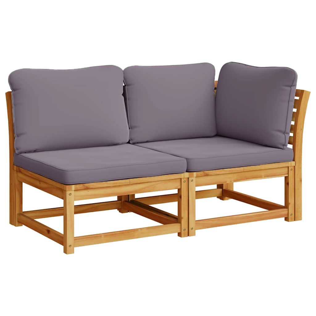 vidaXL 2 Piece Garden Lounge Set with Cushions Solid Wood Acacia